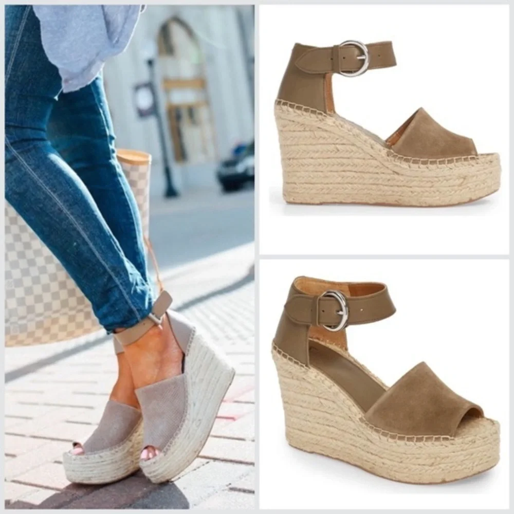 𝅺MARC Fisher Green Suede Alida Espadrille Shoes 9.5